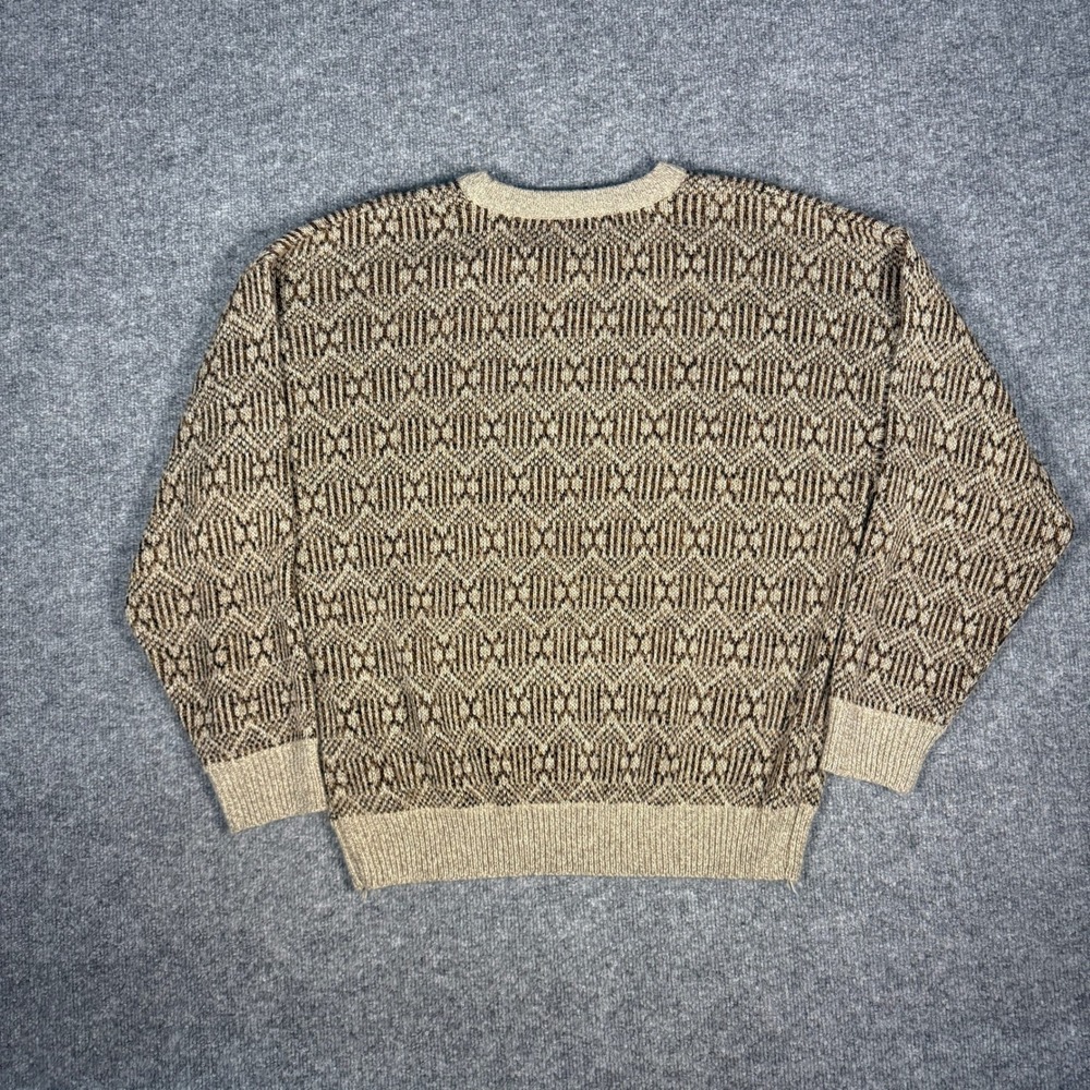 Towncraft Men's Large Geometric Pattern‎ Knit Sweater Long Sleeve Crew Neck - Picture 3 of 5